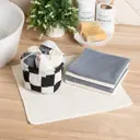 Набор салфеток махровых в корзинке Этель "Клетка" 30x30см 5 шт