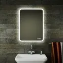 Зеркало с часами и LED подсветкой BAUEDGE Stil 60x80см BS6080.CL