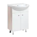 Тумба на ножках Вега 55 Универсал 55 белая дуб кронберг, с раковиной