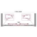 Душевая дверь BelBagno UNIQUE-BF-2-170/200-C-Cr 190x170см