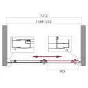Душевая дверь BelBagno UNO-195-BF-1-120-C-Cr 195x120см