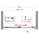Душевая дверь BelBagno UNO-195-BF-1-140-C-Cr 195x140см