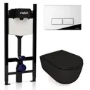 Комплект инсталляция с унитазом Valsir KIT Vscr 7334NEMT Slim P3 с кнопкой цвет хром