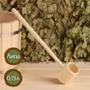Ковш для бани точеный из липы 0.15л 33 см Добропаровъ