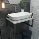 Столешница в ванную 1marka Ц0000015934 70x48см МДФ цвет серый