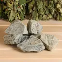 Камень для бани Габбро-диабаз обвалованный коробка 20 кг мытый