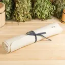 Лежак банный войлок 200x60 см без вышивки белый