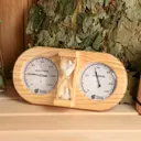 Термометр с гигрометром Банная станция с песочными часами 27x138x75 см для бани и сауны
