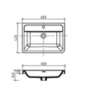 Раковина накладная Belbagno EA-600-LVB 60см