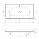 Раковина накладная Belbagno LOV-900-LVB 91см