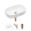 Накладная раковина Lavinia Boho Bathroom Sink 21520041 фарфор 54 см с донным клапаном и металлическим сифоном