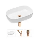Накладная раковина Lavinia Boho Bathroom Sink Slim 21520075 фарфор 54 см с донным клапаном и металлическим сифоном