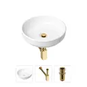 Накладная раковина Lavinia Boho Bathroom Sink Slim 21520181 фарфор 40 см с донным клапаном и металлическим сифоном