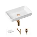 Накладная раковина Lavinia Boho Bathroom Sink Slim 21520120 фарфор 55 см с донным клапаном и металлическим сифоном