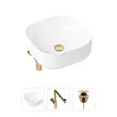 Накладная раковина Lavinia Boho Bathroom Sink Slim 21520266 фарфор 40 см с донным клапаном и металлическим сифоном