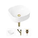 Накладная раковина Lavinia Boho Bathroom Sink Slim 21520246 фарфор 40 см с донным клапаном и металлическим сифоном