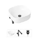 Накладная раковина Lavinia Boho Bathroom Sink Slim 21520264 фарфор 40 см с донным клапаном и металлическим сифоном