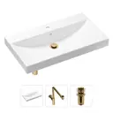 Врезная раковина Lavinia Boho Bathroom Sink 21520644 фарфор 80 см с донным клапаном и металлическим сифоном