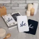 Набор полотенец She & He вид 3 30x60 см - 2 шт, 100% хлопок, 340г/м2