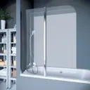 Шторка для ванной комнаты Koller Pool QP95 right chrome,grape 140x115см цвет бесцветный прозрачный