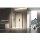 Душевой уголок Vincea Slim 8mm VSR-6SL8013CLB прямоугольный 80x130см черный профиль эффект стекла прозрачное закаленное стекло