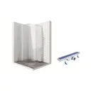 Душевой уголок Ambassador 14011104-ST4 1/4 круга 90x90см хромированный профиль эффект стекла прозрачный