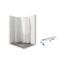 Душевой уголок Ambassador 14011104-ST13 1/4 круга 90x90см хромированный профиль эффект стекла прозрачный
