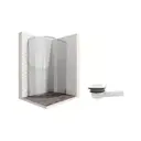 Душевой уголок Ambassador 11011103R-MA1 1/4 круга 80x120см хромированный профиль эффект стекла прозрачный