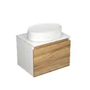Тумба под раковину подвесная Bauedge BD1379 60см цвет дуб, с раковиной