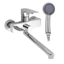 Смеситель для ванны Magnus Сан-С-8470 с душевой лейкой однорычажный цвет серебристый