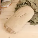 Рукавица банная из овчины бежевая 9435349