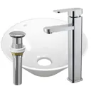 Раковина накладная Bauedge BAU Dream BH1155 43 см со смесителем и выпуском цвет белый/серебристый/хром