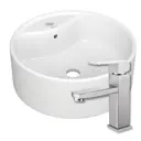 Раковина накладная Bauedge BAU Element BH1219 40 см со смесителем цвет белый/серый металлик