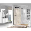 Душевая перегородка Cezares LIBERTA-L-1-90-BR-NERO 90x195см черный профиль