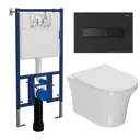 Комплект инсталляция с унитазом Bauedge 4501-7323-NP0001-PRO цвет белый сиденье микролифт