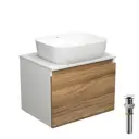 Комплект тумба под раковину BAUEDGE Dream 60 см подвесная и раковиной Stil BD1622 цвет бежевый белый