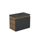 Комплект тумба под раковину BAUEDGE Dream 50 см подвесная и раковиной Spectrum mini со смесителем BD1957 цвет темно-серый бежевый хром