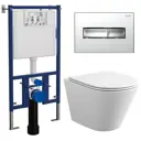 Комплект инсталляция с унитазом Bauedge 4501-7322-BK0001 цвет белый сиденье микролифт