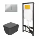 Комплект инсталляция с унитазом Point Меркурий 886914SIOO+PN41831GM цвет серый