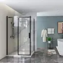 Душевой уголок Veconi RV070-12090PR-01-19C4 прямоугольник 120x90см черный профиль эффект стекла прозрачный