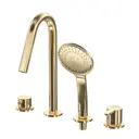 Смеситель на борт ванны Cezares LEAF-BVDM4-SR однорычажный цвет золото