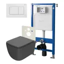 Комплект инсталляция с унитазом Point Pn48 PN48027W цвет серый