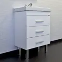 Тумба под раковину Comforty Никосия 00-00011160 60см с раковиной цвет белый глянец