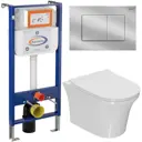 Комплект инсталляция с унитазом Bauedge Aquanika 10.702.450.00.00-Q00002-NP0001-PRO цвет белый