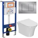 Комплект инсталляция с унитазом Bauedge Aquanika 10.702.450.00.00-Q00009-NP0001-PRO цвет белый