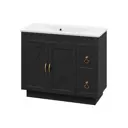 Тумба под раковину Misty Амбра УТ000015486 100см с раковиной цвет черный матовый