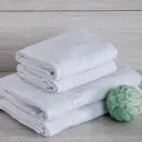 Полотенце махровое с греческим бордюром Отельное 430 гр 40x70 см белое