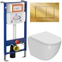 Комплект инсталляция и унитаз BAUEDGE BAU Aquanika 10.702.450.00.00-Q00013-BL0001-HQ3