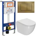 Комплект инсталляция и унитаз BAUEDGE BAU Aquanika 10.702.450.00.00-Q00012-BL0001-HQ3