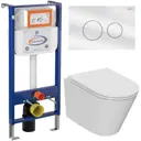 Комплект инсталляция и унитаз BAUEDGE BAU Aquanika 10.702.450.00.00-Q00010-BK0001-HQ3